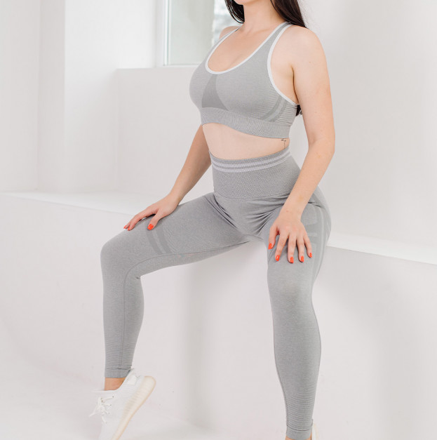 Кроп Топ Спортивний Сірий