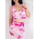 Топ Спортивний Біло Рожевий