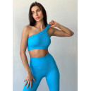 Топ Спортивний Голубий в Рубчик