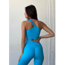 Топ Спортивний Голубий в Рубчик