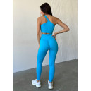 Легінси Голубі в Рубчик з Push-Up Ефектом