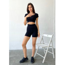 Кроп Топ Спортивний Чорний в Рубчик