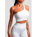 Топ Спортивний Білий в Рубчик