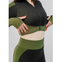 Рашгард на Блискавці Чорно Зелений з Візерунком