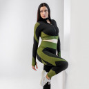 Рашгард на Блискавці Чорно Зелений з Візерунком