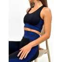 Топ Спортивний Чорно Синій з Візерунком