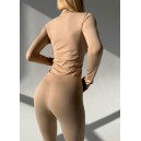 Безшовний Базовий Комплект Легінси + Водолазка Бежевий
