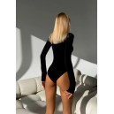 Боді з Високим Подвійним Коміром Чорний