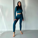 Легінси Сапфірові в Рубчик з Push-Up Ефектом