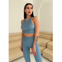 Легінси Голубі в Рубчик з Push-Up Ефектом