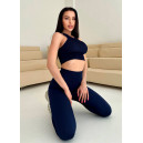 Легінси Темно Сині в Рубчик з Push-Up Ефектом