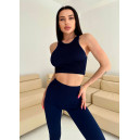 Легінси Темно Сині в Рубчик з Push-Up Ефектом