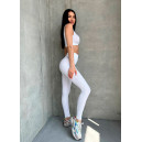 Легінси Білі в Рубчик з Push-Up Ефектом