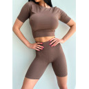 Велосипедки Коричневі в Рубчик