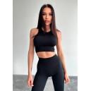 Топ Спортивний Чорний в Рубчик