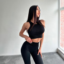 Топ Спортивний Чорний в Рубчик