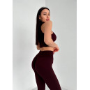 Топ Спортивний Темно Бордовий в Рубчик