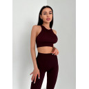 Топ Спортивний Темно Бордовий в Рубчик