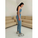 Топ Спортивний Голубий в Рубчик