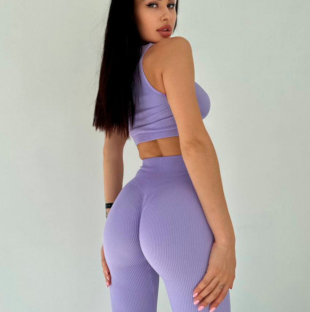 Топ Спортивний Лавандовий в Рубчик