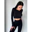 Кроп Топ з Довгим Рукавом Чорний