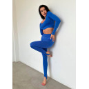 Кроп Топ з Довгим Рукавом Синій