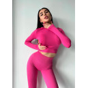 Кроп Топ з Довгим Рукавом Рожевий