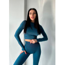 Кроп Топ з Довгим Рукавом Сапфіровий