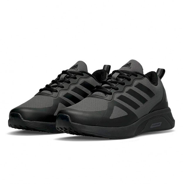 Adidas Cloudfoam Termo Dark Grey Black с Флисом