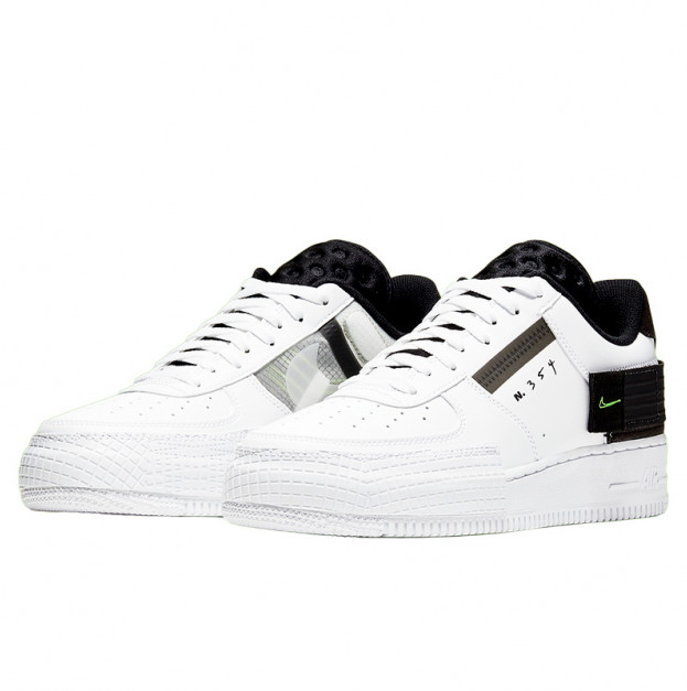 Nike Air Force 1 Type White Black Volt AT7859-101